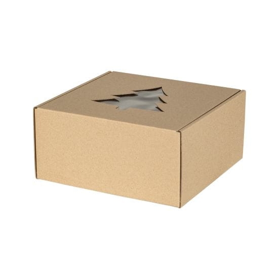 Pudełko prezentowe z okienkiem Choinka 20 x 20 x 10 cm - 1 szt 3