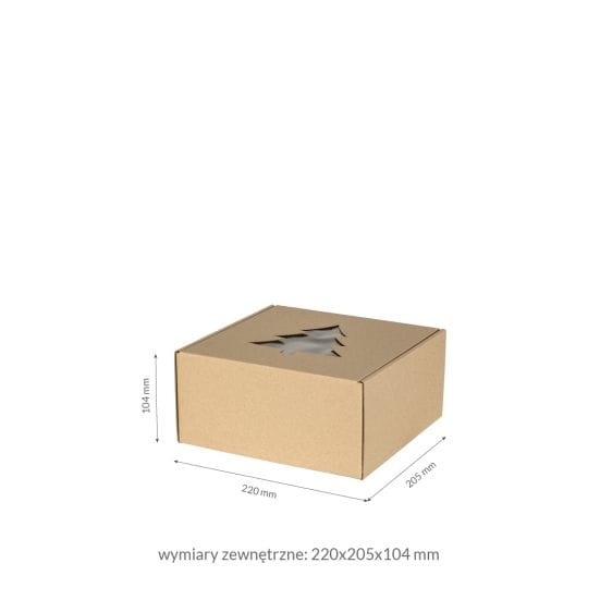 Pudełko prezentowe z okienkiem Choinka 20 x 20 x 10 cm - 1 szt 4