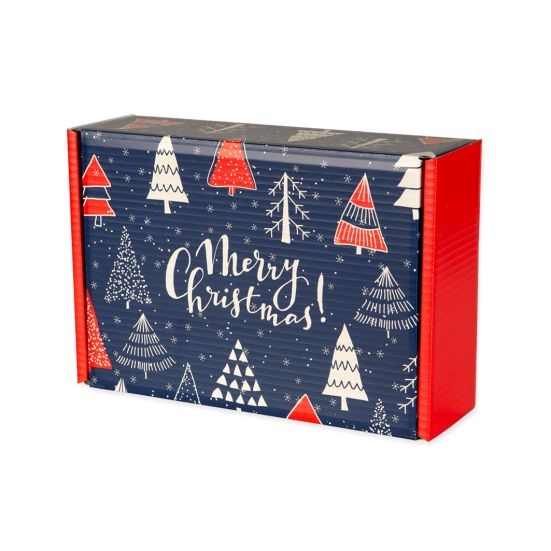 Pudełko prezentowe Świąteczne Choinki 33,5 x 23 x 10 cm - 1 szt
