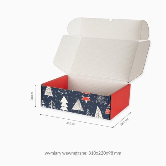 Pudełko prezentowe Świąteczne Choinki 33,5 x 23 x 10 cm - 1 szt 5