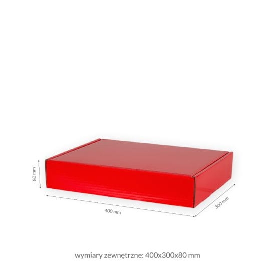 Pudełko prezentowe czerwone 40 x 30 x 8 cm - 1 szt 4