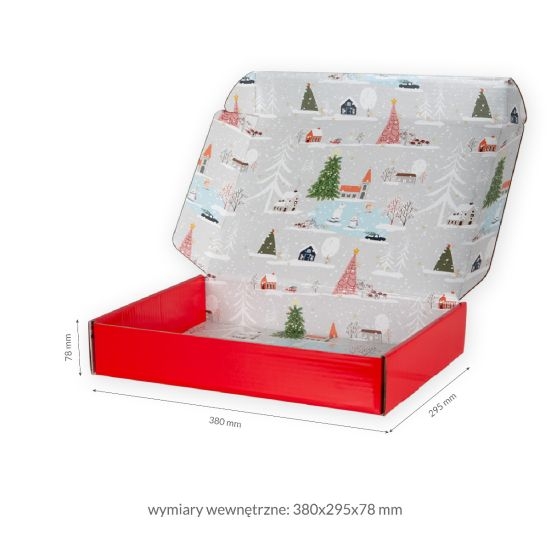 Pudełko prezentowe czerwone 40 x 30 x 8 cm - 1 szt 5
