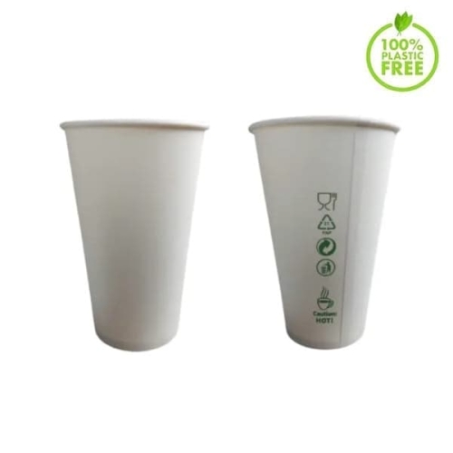 Kubki papierowe na kawę biały 420 ml ZERO PLASTIC 90 mm - 50 szt./opak