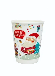 Kubki papierowe do kawy świąteczny 300 ml 90 mm - 25 szt./opak
