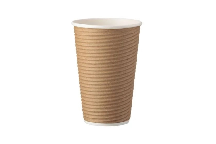 Kubki papierowe 480 ml, 90 mm, dwuwarstwowe (dwuściankowe), kraft – 25 szt.
