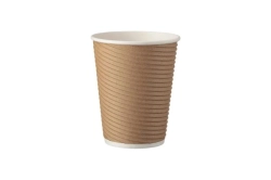 Kubki papierowe 360 ml, 90 mm, dwuwarstwowe (dwuściankowe), kraft – 25 szt.