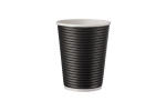 Kubki papierowe 360 ml, 90 mm, dwuwarstwowe (dwuściankowe), czarne – 25 szt.