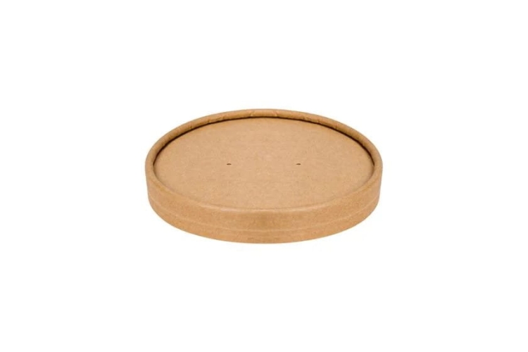 Pokrywki kraft do pojemników na zupę 115 mm – 25 szt. (do kubków i misek kraft)