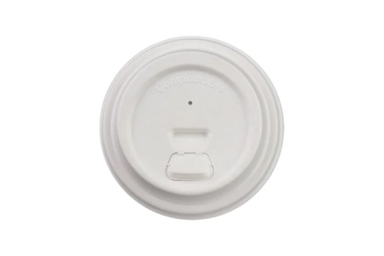 Pokrywki z pulpy trzcinowej na kubki papierowe 80 mm Safelock – 50 szt. 2