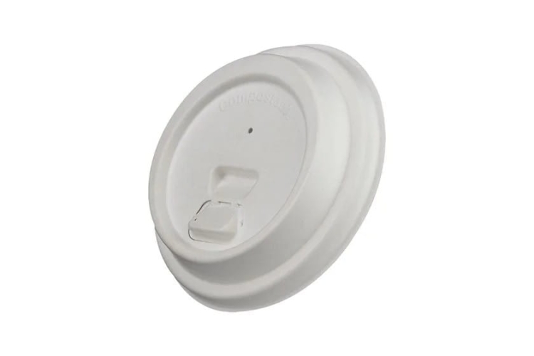 Pokrywki z pulpy trzcinowej na kubki papierowe 90 mm Safelock – 50 szt.
