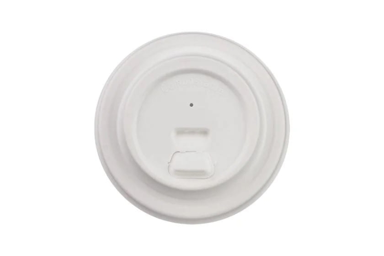 Pokrywki z pulpy trzcinowej na kubki papierowe 90 mm Safelock – 50 szt. 2