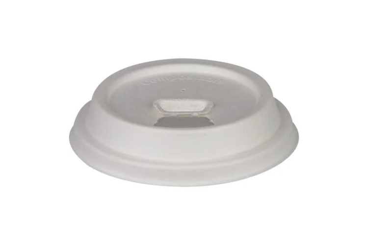 Pokrywki z pulpy trzcinowej na kubki papierowe 90 mm Safelock – 50 szt. 3