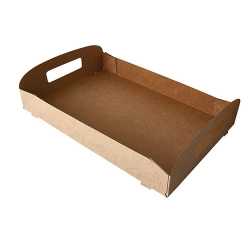 Tace cateringowe z tektury 35 x 24 x 4,5 cm brąz 100% fair - 10 szt./opak