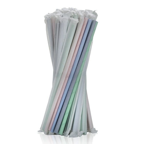 Słomki papierowe 20 cm x 5,8 mm pakowane pastelowe mix kolorów - 100 szt./opak