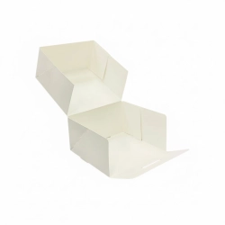 Pudełko cukiernicze klejone 13 x 13 x 7 cm biało - białe - 100 szt./opak