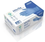 Rękawice nitrylowe, rozmiar S, niebieskie - 100 szt./opakowanie.