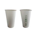 Białe kubki papierowe na kawę 420 ml ZERO PLASTIC Ø90 mm – 50 szt
