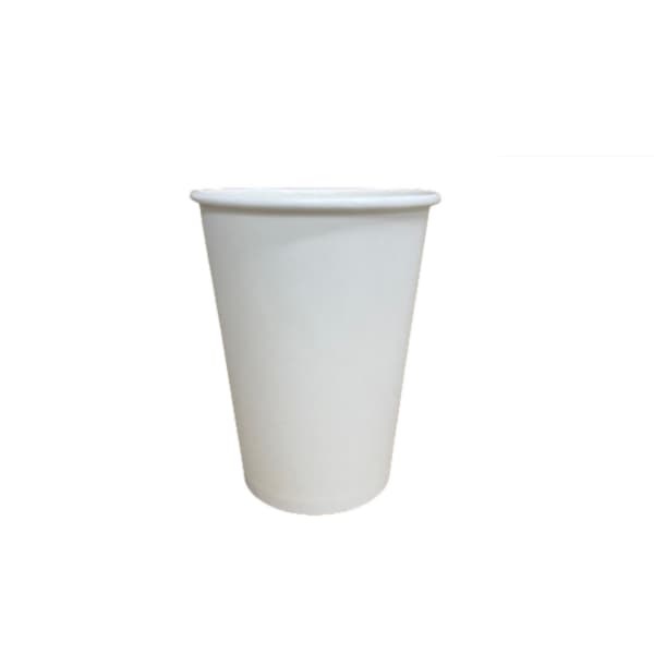 Białe kubki papierowe na kawę 300 ml ZERO PLASTIC Ø90 mm – 50 szt
