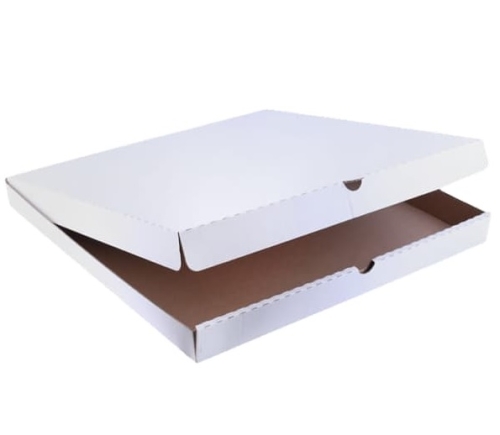 Pudełko karton na pizzę 50 x 50 x 4,5 cm biały, proste rogi, tektura 3-falista typ B, 420 g