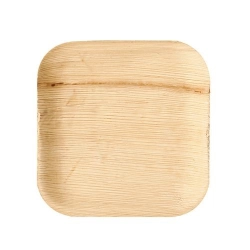 Talerze z liścia palmowego "pure" czworokąt 18 cm x 18 cm x 1,5 cm - 25 szt./opak