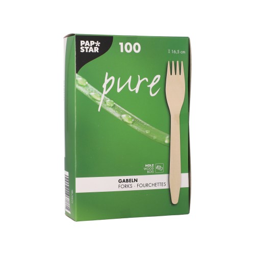 Widelce z drewna "pure" 16,5 cm 100 sztuk opakowanie