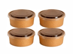 Zestaw miska kraft 1100ml + pokrywka PET - 300 kompletów