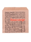 Koperta papierowa powlekana PE 15 x 16 cm brązowa Smacznego - 200 szt./opak.