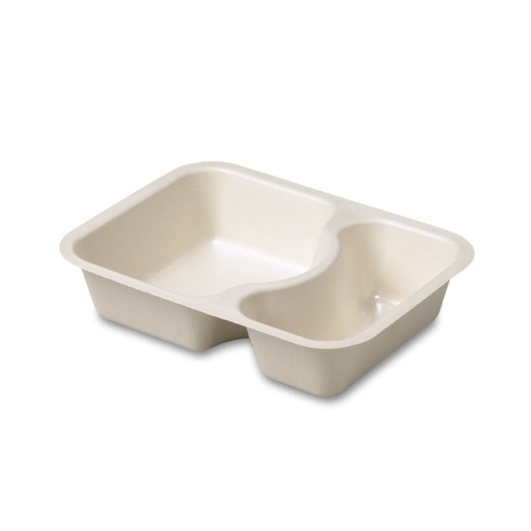 Pojemnik do zgrzewu z pulpy papierowej 2 komorowy 219 x 165 x 48 mm - 100 szt./karton