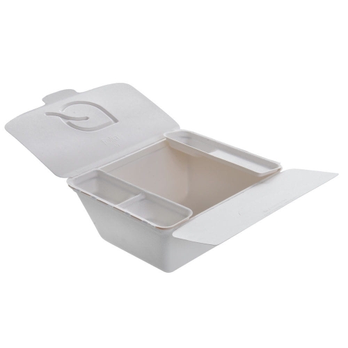 Pojemnik z pulpy trzciny cukrowej 1 komorowy 17,5 x 15 x 6,3 cm Folia ™One-Piece - 50 szt./opak.