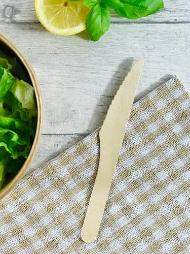 Nóż drewniany ekologiczny, biodegradowalny i kompostowalny, bezzapachowy, długośc 16,5 cm