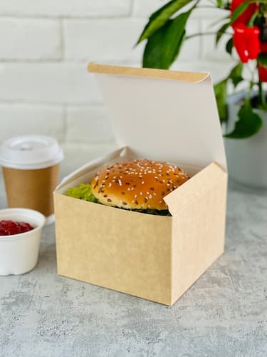 Pudełko na burgera, wymiary 14 x 14 x 9,5 cm, burger box