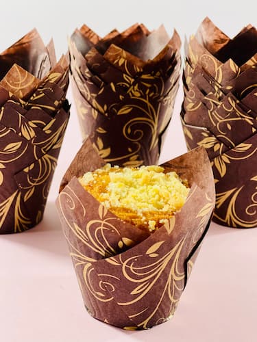 Papilotki tulipany do muffinek brązowo złote, odporne na tłuszcz