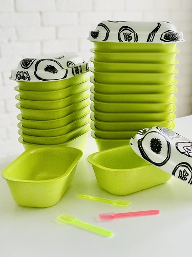 Pojemnik styropianowy na lody z wieczkiem, FUNNYGEL LIME, pojemność 500g