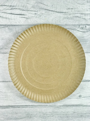 Talerz papierowy okrągły, kolor kraft, średnica 23 cm